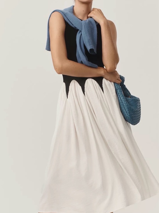 Anthropologie Dresses & Skirts - Anthropologie Siempre Michelle Sleeveless Black and White Midi Dress